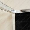 Mirrored Four Poster Canopy Bed w/ Black Velvet Upholstered Headboard