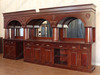 Custom 16ft Mahogany Complete Brunswick Saloon Bar Set w/ Brass Foot Rails