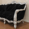 Victorian Gothic Black Velvet Sofa Couch