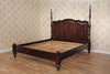 Custom Tobacco Doff Finish Low Profile Queen Panel Bed