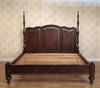 Custom Tobacco Doff Finish Low Profile Queen Panel Bed