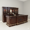 10ft Custom Mahogany Carved Victorian Gothic Pub Bar
