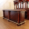 9ft Mahogany English Tavern Pub Bar w/ Granite Countertop