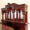 9ft Mahogany English Tavern Pub Bar w/ Granite Countertop