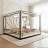 Oversized Alaska King Mirrored Four Post Canopy Bed
