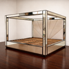 Oversized Alaska King Mirrored Four Poster Canopy Bed