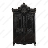 Black Victorian Ornate Armoire Wardrobe
