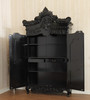 Black Victorian Heavily Ornate Armoire Wardrobe