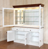 Custom White 2-Door Cabinet w/ Light Mahogany Accents