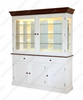 Custom White 2-Door Cabinet w/ Light Mahogany Accents