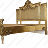 Custom Antiqued Gold Cane Rattan Bed