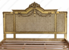 Custom Antiqued Gold Cane Rattan Bed
