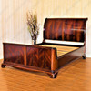 Crotch Mahogany French Sleigh Bed