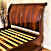Crotch Mahogany French Sleigh Bed