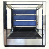 Custom Mirrored 4-Post Canopy Bed w/ Blue Upholstered headboard
