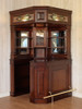 Custom Solid Mahogany Victorian Corner Canopy Tavern Pub Bar