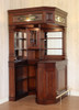Custom Solid Mahogany Victorian Corner Canopy Tavern Pub Bar