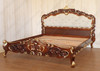 Custom Mahogany Rococo Bed With Upholstered Headboard (E. King)