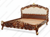 Custom Mahogany Rococo Bed With Upholstered Headboard (E. King)