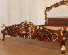 Custom Mahogany Rococo Bed With Upholstered Headboard (E. King)