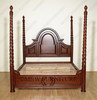 Mahogany Barley Twist Four Post Canopy Bed (E. King)