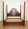 Mahogany Barley Twist Four Post Canopy Bed (E. King)