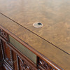 7ft Mahogany President's Resolute Desk w/ Mappa Burl Inlay Wood Top