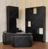 Custom Black Desk w/ Bookcase Set