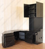 Custom Black Desk w/ Bookcase Set