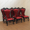 Red Velvet Victorian Gothic High back Dining Chairs (Set 6)