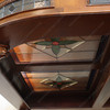 Mahogany Carved Stained Glass Corner Bar