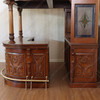 Mahogany Carved Stained Glass Corner Bar
