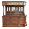 Custom Mahogany Stained Glass English Corner Pub Bar