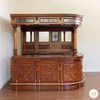 Mahogany Carved Stained Glass Corner Bar