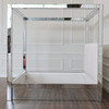 Mirrored Canopy Bed with Upholstered Headboard