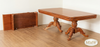 11ft Natural Mahogany Louis Pedestal Dining Table