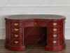 5ft Cherry Genuine Leather top Kidney Desk w/ Shelving