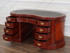 5ft Cherry Genuine Leather top Kidney Desk w/ Shelving