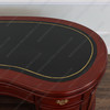 5ft Cherry Genuine Leather top Kidney Desk w/ Shelving