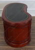 5ft Cherry Genuine Leather top Kidney Desk w/ Shelving