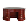 5ft Cherry Genuine Leather top Kidney Desk w/ Shelving