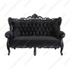 Black Gothic Loveseat w/ Tufted Black Velvet Fabric