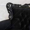 Black Velvet Gothic Loveseat w/ Tufted Back