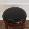 Genuine Leather Round Bar Height Backless Swivel Barstool (Poznan)
