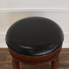 Genuine Leather Round Bar Height Backless Swivel Barstool (Poznan)