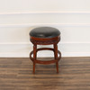 Genuine Leather Round Bar Height Backless Swivel Barstool (Poznan)