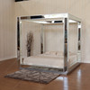 Mirrored Glass Four Post Canopy Bed
