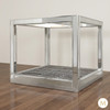 Mirrored Glass Four Post Canopy Bed