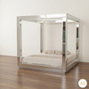 Mirrored Glass Four Post Canopy Bed