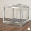 Mirrored Glass Four Post Canopy Bed